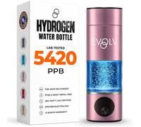 EVOLV Hydrogen Water Bottle Generator - SPE & PEM Water Ionizer 5.4PPM, Highest H2 Concentration - Portable 8oz Hydrogenated Water Bottle - Leak-Proof Hydrogen Water Machine, Easy to Use - Rose