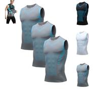 Evolv-Off Compression Shirt, Shaping Sleeveless Shirt for Men.Energy and Strength for You (Grey 3pcs,L)