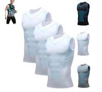 Evolv-Off Compression Shirt, Shaping Sleeveless Shirt for Men.Energy and Strength for You (White 3pcs,L)