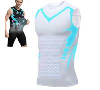 Evolv-Off Compression Shirt, V-Boost Men’s Ionic Shaping Compression Shirt, Maynox Compressionn Shirts, Confidence, Energy and Strength for You (UK, Alpha, L, Regular, Regular, White)