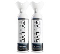 EVOLVE 22-Litre Pure Oxygen Canister with Breathing Cup | Portable Oxygen Can | Ideal for Home Use and Outdoor Activities | Designed by Firefighters | Made in Britain | Pack of 2