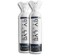 EVOLVE 35-Litre Pure Oxygen Canister with Breathing Cup | Portable Oxygen Can | Ideal for Home Use and Outdoor Activities | Designed by Firefighters | Made in Britain | Pack of 2