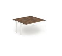 Evolve B2B Ext Kit White Frame Bench Desk 1200 Walnut - BE197