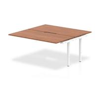 Evolve B2B Ext Kit White Frame Bench Desk 1600 Walnut - BE187