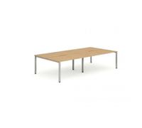 Evolve Plus 1200mm Back to Back 4 Person Desk Beech Top Silver Frame BE258