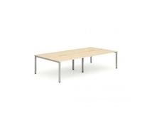 Evolve Plus 1200mm Back to Back 4 Person Desk Maple Top Silver Frame BE259
