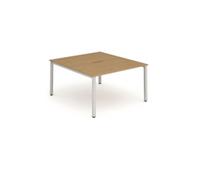Evolve Evolve Plus 1200mm Back to Back 2 Person Desk Oak Top Silver Frame BE180