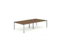Evolve Plus 1200mm Back to Back 4 Person Desk Walnut Top Silver Frame BE257 DD