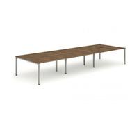 Evolve B2B Silver Frame Bench Desk 1200 Walnut (6 Pod) - BE297