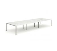 Evolve Plus 1200mm Back to Back 6 Person Desk White Top Silver Frame BE296