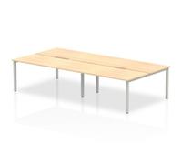 Evolve Plus 1600mm Back to Back 4 Person Desk Maple Top Silver Frame BE249