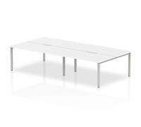 Evolve Plus 1600mm Back to Back 4 Person Desk White Top Silver Frame BE246