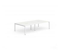 Evolve B2B White Frame Bench Desk 1400 White (4 Pod) - BE231