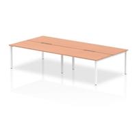 Evolve Plus 1600mm Back to Back 4 Person Desk Beech Top White Frame BE228