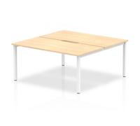 Evolve Plus 1600mm Back to Back 2 Person Desk Maple Top White Frame BE149