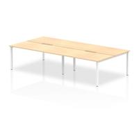 Evolve B2B White Frame Bench Desk 1600 Maple (4 Pod) - BE229