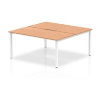 Evolve Plus 1600mm Back to Back 2 Person Desk Oak Top White Frame BE150