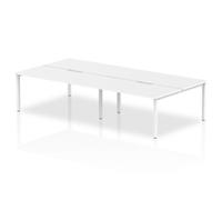 Evolve B2B White Frame Bench Desk 1600 White (4 Pod) - BE226