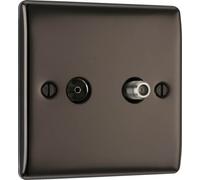 Evolve Brushed Brass (Black) Single Intermediate Light Switch 20A 16Ax PCDSB13B-01