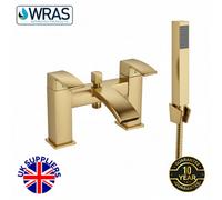 Evolve Decent Brushed Brass Waterfall Bath Shower Mixer & Handset
