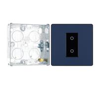 BG Electrical Single Master/Primary Touch Dimmer Wall Light Switch, 2-Way, Trailing Edge, Screwless Front Plate, Evolve, Matt Blue, 200W, PCDDBTDM1B