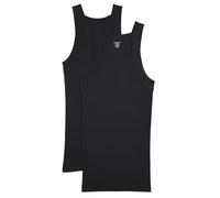 Evolve Men's Cotton Comfort Square Cut Tank Multi Pack Base Layer Top, Black, Large