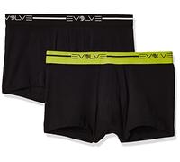 Evolve Men's Cotton Stretch No Show Trunk Underwear Multipack, Black/Black, S
