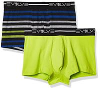 Evolve Men's Cotton Stretch No Show Trunk Underwear Multipack, Lime Green/Multi Stripe/Black, M