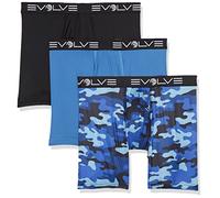 Evolve Men's Sport Mesh 3 Pack 6'' Boxer Brief, Black/Dark Denim/Traditional Camo-Denim, M