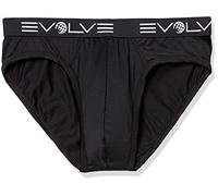 Evolve Men's Sport Mesh 3 Pack No Show Brief, Black, M