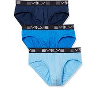 Evolve Men's Sport Mesh 3 Pack No Show Brief, Varsity Navy/Power Blue/Alaskan Blue, L