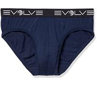 Evolve Men's Stretch Luxe 3 Pack No Show Briefs, Varsity Navy, L