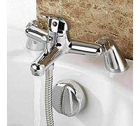 EVOLVE - Modern Chrome Bath Filler Shower Mixer Tap with Multi Mode Shower Head, Adjustable Manual Hot and Cold Mixer and Adjustable Water Pressure