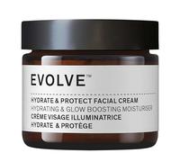 Evolve Organic Beauty - Hydrate & Protect Facial Cream with Squalane, Wild Butterfly Ginger, Pink Indigo | Certified Natural Vegan Cruelty-free (2 fl oz | 60 mL) - For all Skin Types