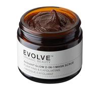 Evolve Organic Beauty Natural Radiant Glow 2-in-1 Mask Scrub (60ml) | Exfoliating Face Mask - Hydrating - Raw Cacao and Sweet Almond Oil - Vegan & Cruelty Free - COSMOS Organic Certified