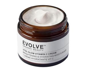Evolve Organic Beauty Vital Glow Vitamin C Cream - Organic Daily Moisturiser with Hyaluronic Acid - Suitable for All Skin Types (60ml)