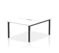Evolve Plus 1200mm B2B 2 Person Bench Desk White Top Black Frame