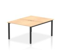 Evolve Plus 1200mm B2B 2 Person Office Bench Desk Maple Top Black Frame