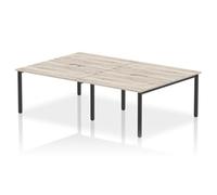 Evolve Plus 1200mm B2B 4 Person Office Bench Desk Grey Oak Top Black Frame