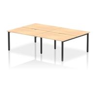 Evolve Plus 1200mm B2B 4 Person Office Bench Desk Maple Top Black Frame
