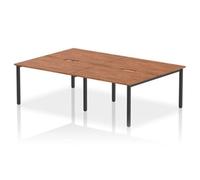 Evolve Plus 1200mm B2B 4 Person Bench Desk Walnut Top Black Frame