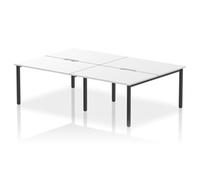 Evolve Plus 1200mm B2B 4 Person Bench Desk White Top Black Frame