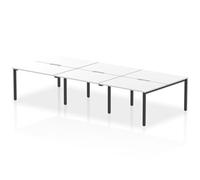 Evolve Plus 1200mm B2B 6 Person Office Bench Desk White Top Black Frame