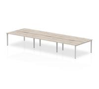 Evolve 1200 B2B 6P Desk Grey Oak Silver Frame