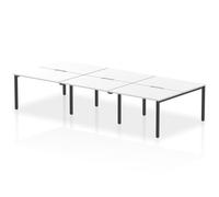 Evolve Plus 1200mm B2B 6 Person Office Bench Desk White Top Black Frame