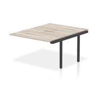 Evolve Plus 1200mm B2B Office Bench Desk Ext Kit Grey Oak Top Black Frame