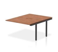 Evolve Plus 1200mm B2B Bench Desk Ext Kit Walnut Top Black Frame