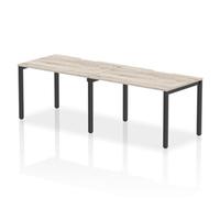 Evolve Plus 1200mm Single Row 2 Person Office Bench Desk Grey Oak Top Black Frame