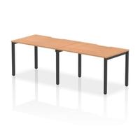 Evolve Plus 1200mm Single Row 2 Person Office Bench Desk Oak Top Black Frame