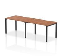 Evolve Plus 1200mm Single Row 2 Person Office Bench Desk Walnut Top Black Frame
